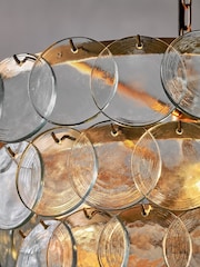 Nkuku Antique Brass Kagitha Glass Statement Chandelier - Image 4 of 6