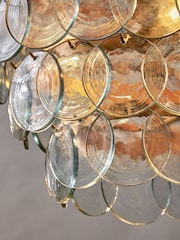 Nkuku Antique Brass Kagitha Glass Statement Chandelier - Image 5 of 6