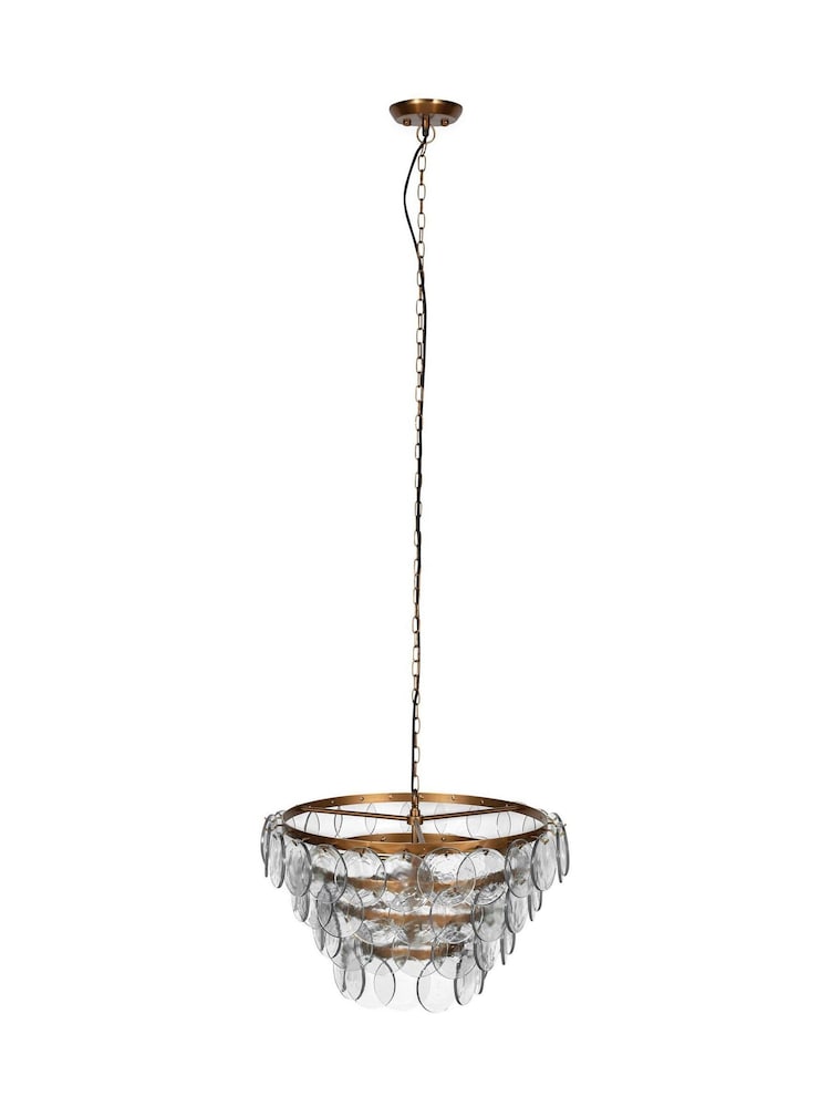 Nkuku Antique Brass Kagitha Glass Statement Chandelier - Image 6 of 6 Nkuku Antique Brass Kagitha Glass Statement Chandelier - Image 6 of 6