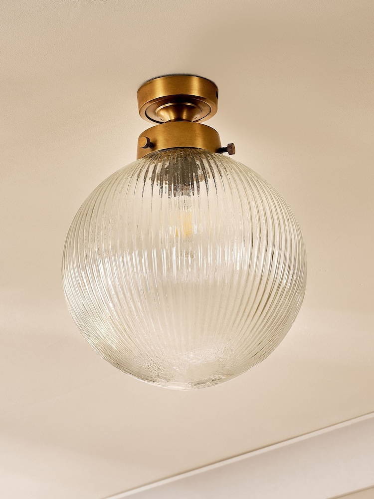 Nkuku Antique Brass Konnie Bathroom Ceiling Light - Image 1 of 3