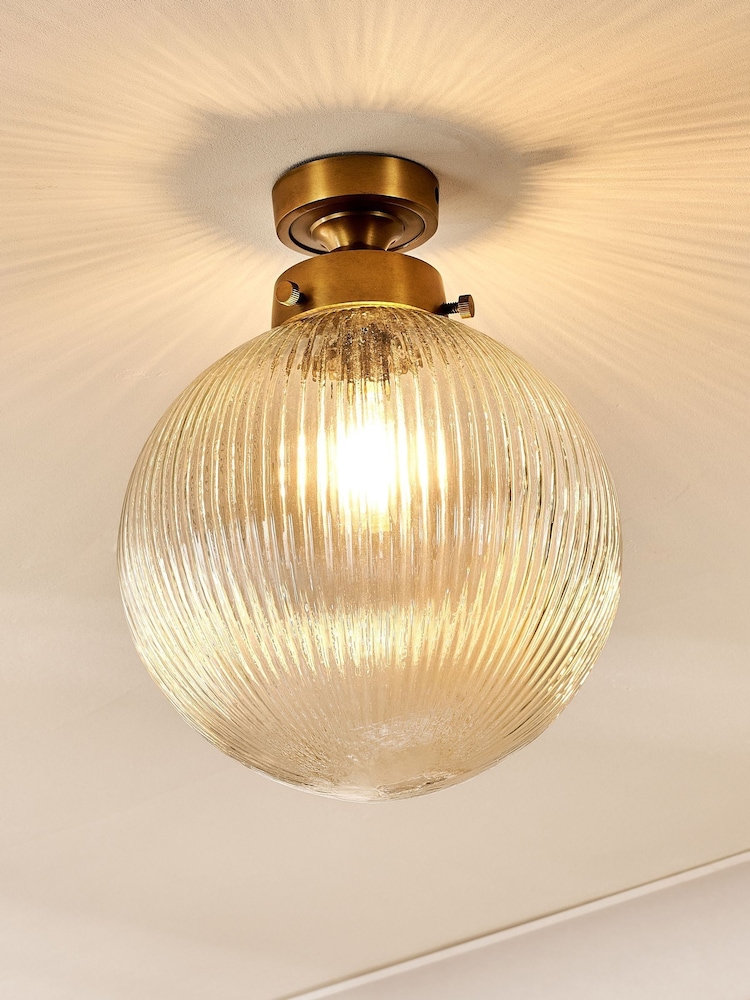 Nkuku Antique Brass Konnie Bathroom Ceiling Light - Image 2 of 3