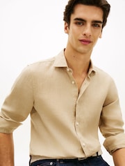 Tommy Hilfiger Smart Casual Slim Fit Pure Linen Shirt - Image 4 of 5