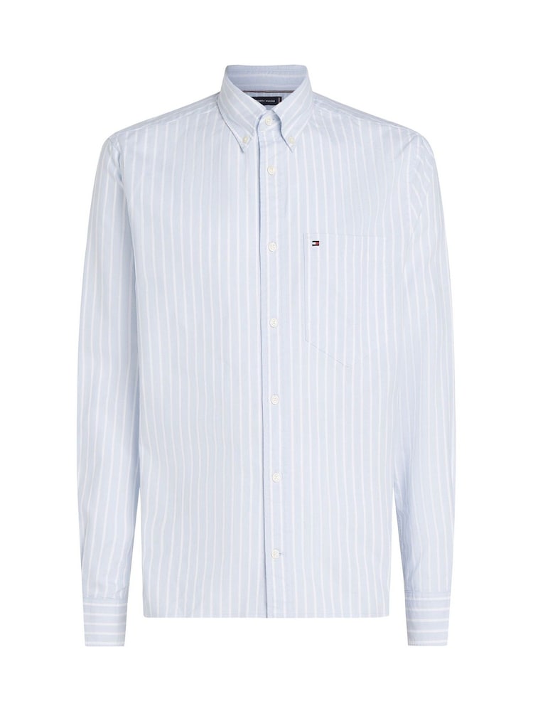 Tommy Hilfiger Regular Fit Wide Stripe Oxford Shirt - Imaginea 5 din 5 Tommy Hilfiger Regular Fit Wide Stripe Oxford Shirt - Imaginea 5 din 5