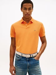 Tommy Hilfiger Orange 1985 Regular Fit Pique Polo Shirt - Image 1 of 5