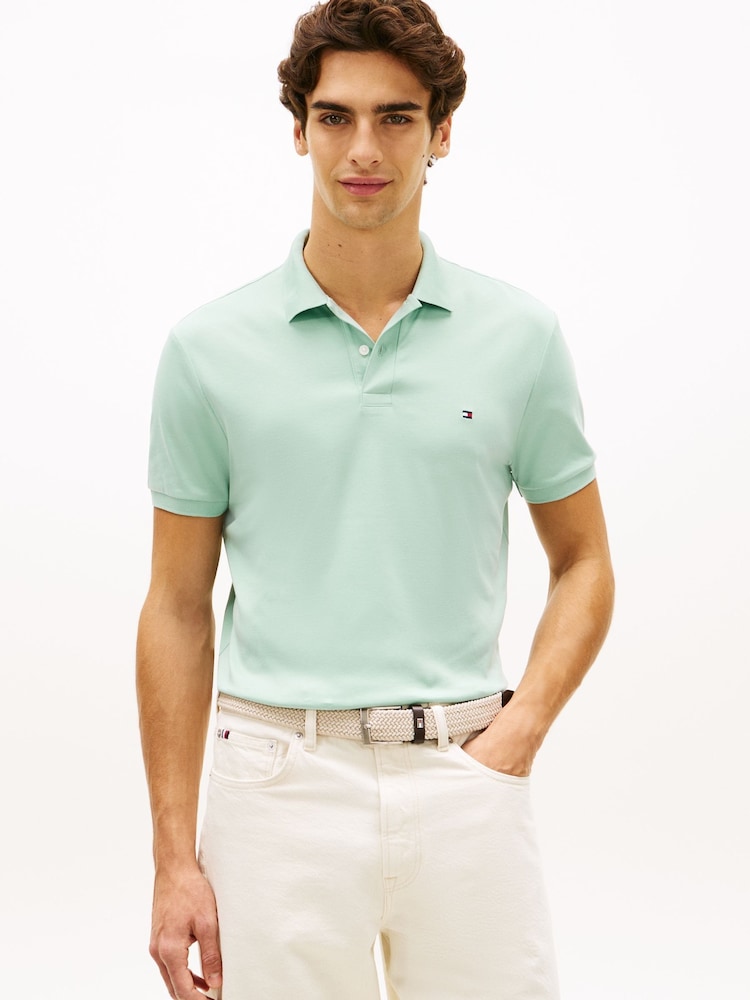 Tommy Hilfiger Green Regular Fit Flag Embroidery Polo Shirt - Image 1 of 5
