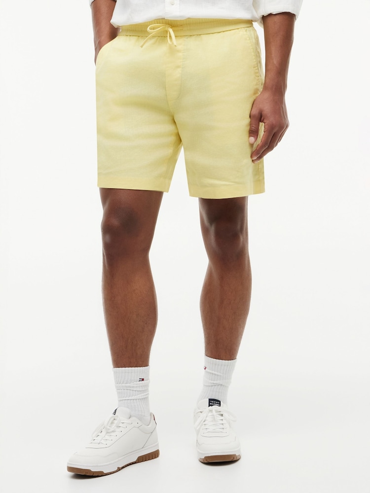 Tommy Hilfiger Yellow Dover Linen Blend 8" Inseam Chino Shorts - Image 1 of 4