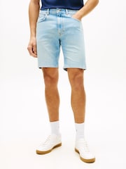 Tommy Hilfiger Blue Denton Faded Straight Leg Denim Shorts - Image 1 of 5
