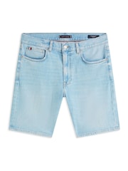 Tommy Hilfiger Blue Denton Faded Straight Leg Denim Shorts - Image 5 of 5