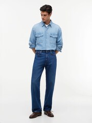 Tommy Hilfiger Blue Relaxed Fit Faded Denim Shirt - Image 2 of 5