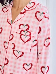 Chelsea Peers Chilli Heart Print Long Pyjamas Set - תמונה 5 מתוך 7