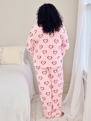 Chelsea Peers Chilli Heart Print Long Pyjamas Set - תמונה 6 מתוך 7