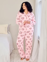 Chelsea Peers Chilli Heart Print Long Pyjamas Set - תמונה 7 מתוך 7
