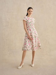 Hobbs Pink Tia Embroidered Dress - Image 1 of 4