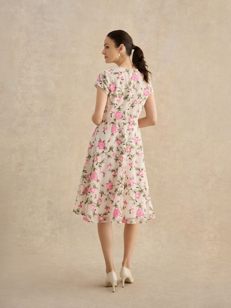 Hobbs Pink Tia Embroidered Dress - Image 2 of 4