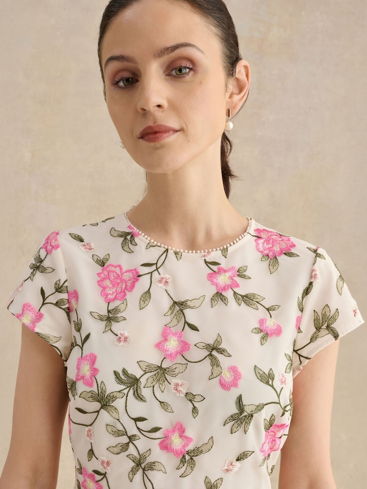 Buy Hobbs Pink Tia Embroidered Dress from Next USA Buy Hobbs Pink Tia Embroidered Dress from Next USA