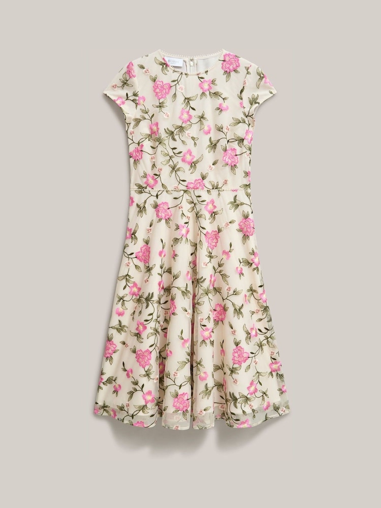 Hobbs Pink Tia Embroidered Dress - Image 4 of 4