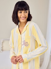 Chelsea Peers Yellow Embroidered Time for a Nap Short Pyjamas Set - Image 2 of 6