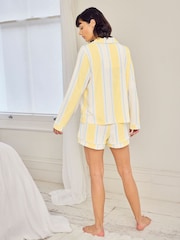 Chelsea Peers Yellow Embroidered Time for a Nap Short Pyjamas Set - Image 4 of 6