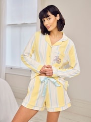 Chelsea Peers Yellow Embroidered Time for a Nap Short Pyjamas Set - Image 5 of 6