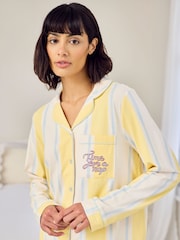 Chelsea Peers Yellow Embroidered Time for a Nap Short Pyjamas Set - Image 6 of 6
