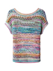 Joe Browns Blue Clara Open Knit Sleeveless Jumper - Image 5 of 5