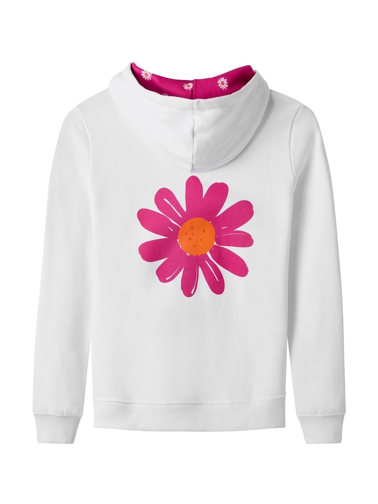 Joe Browns White Summer Bloom Graphic Hoodie - Image 6 of 6
