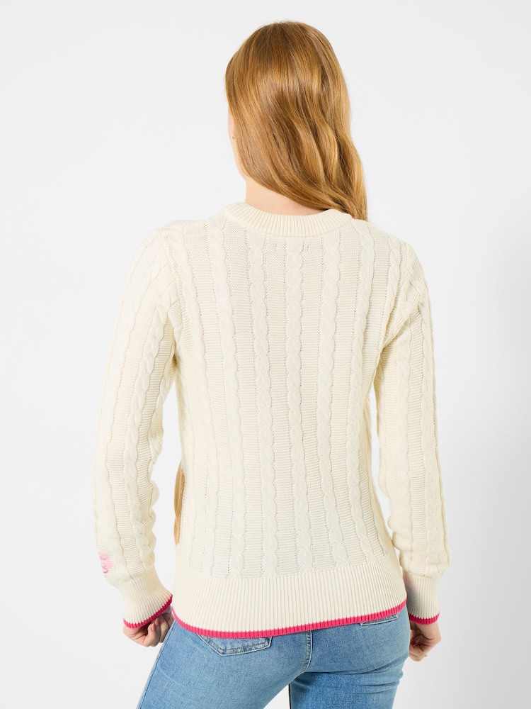 Joe Browns Cream Carly Embroidered Bunny Jumper - Image 2 of 5