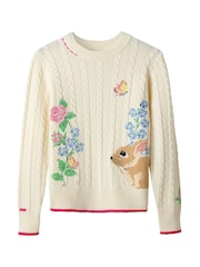 Joe Browns Cream Carly Embroidered Bunny Jumper - Image 4 of 5