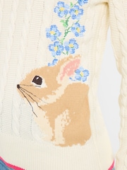 Joe Browns Cream Carly Embroidered Bunny Jumper - Image 5 of 5
