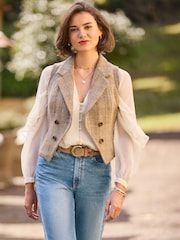 Joe Browns Brown Spring Days Tweed Waistcoat - Image 1 of 8