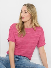 Joe Browns Pink Summer Days Short Sleeve Knitted Jumper - Image 4 of 5