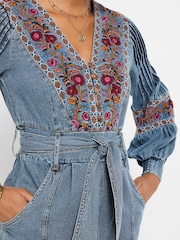 Joe Browns Blue Boutique Embroidered Denim Jumpsuit - Image 5 of 6