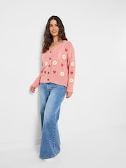 Joe Browns Pink Emilia Embroidered Cardigan - Image 2 of 5