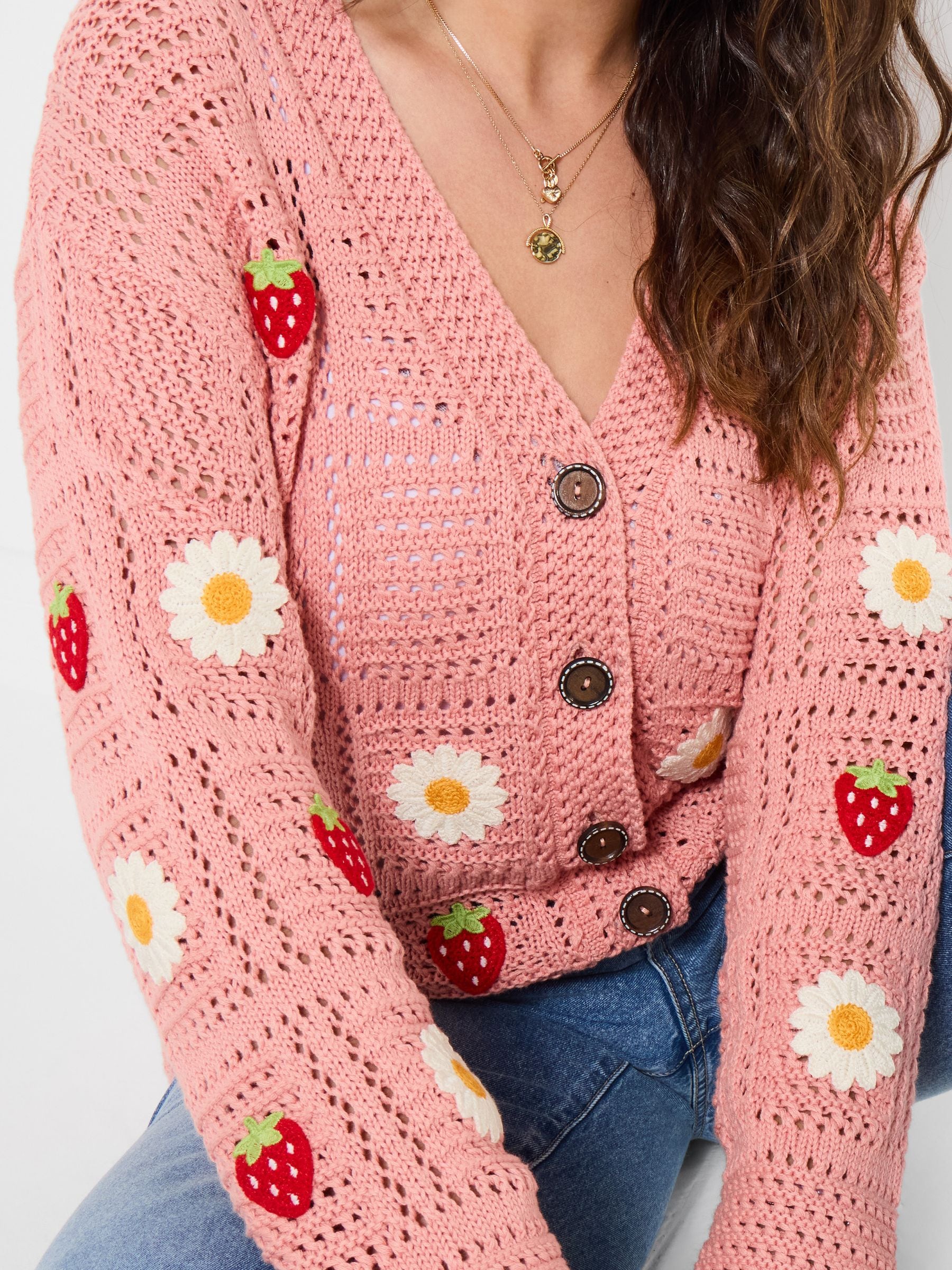 Buy Joe Browns Pink Emilia Embroidered Cardigan from the Next UK