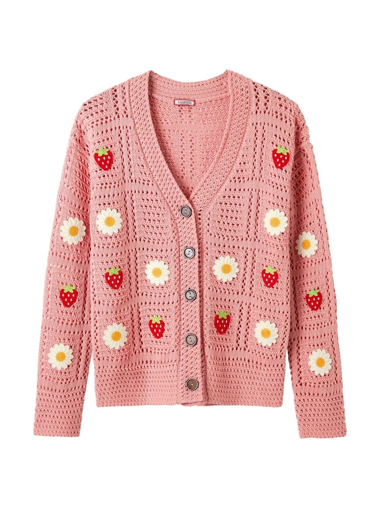Joe Browns Pink Emilia Embroidered Cardigan - Image 5 of 5