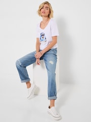 Joe Browns White Sunshine Cruising Graphic T-Shirts - Image 3 of 5