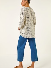 Roman White Abstract Hotfix Blouse - Image 2 of 5