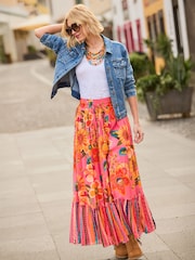 Joe Browns Pink Elena Border Hem Maxi Skirt - Image 1 of 6