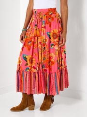 Joe Browns Pink Elena Border Hem Maxi Skirt - Image 5 of 6