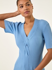 Roman Ribbed V-Neck Cable Knit Jumper - Image 4 of 5