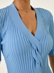 Roman Ribbed V-Neck Cable Knit Jumper - Image 5 of 5