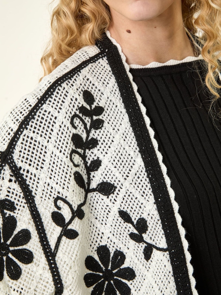 Roman Black Embroidered Cardigan - Image 5 of 5 Roman Black Embroidered Cardigan - Image 5 of 5