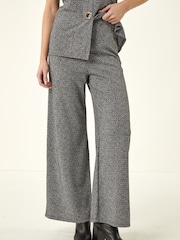 Roman Grey Herringbone Stretch Trousers - Image 4 of 5