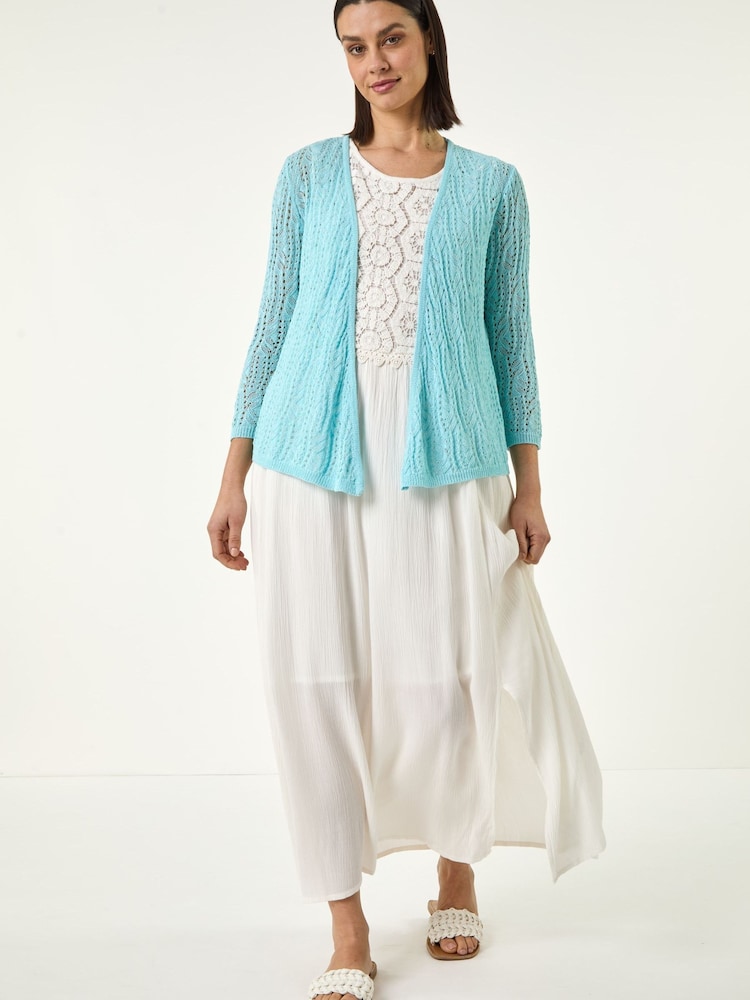 Roman Blue Light Weight Stitch Cardigan - Image 2 of 5