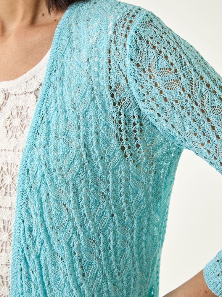Roman Blue Light Weight Stitch Cardigan - Image 6 of 6 Roman Blue Light Weight Stitch Cardigan - Image 6 of 6