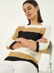 Roman Natural Colour Block Stripe Jumper - Image 1 of 5