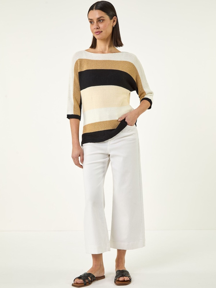 Roman Natural Colour Block Stripe Jumper - Image 2 of 5