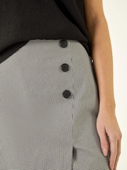 Roman Black Dogstooth Button Detail Stretch Skirt - Image 5 of 5