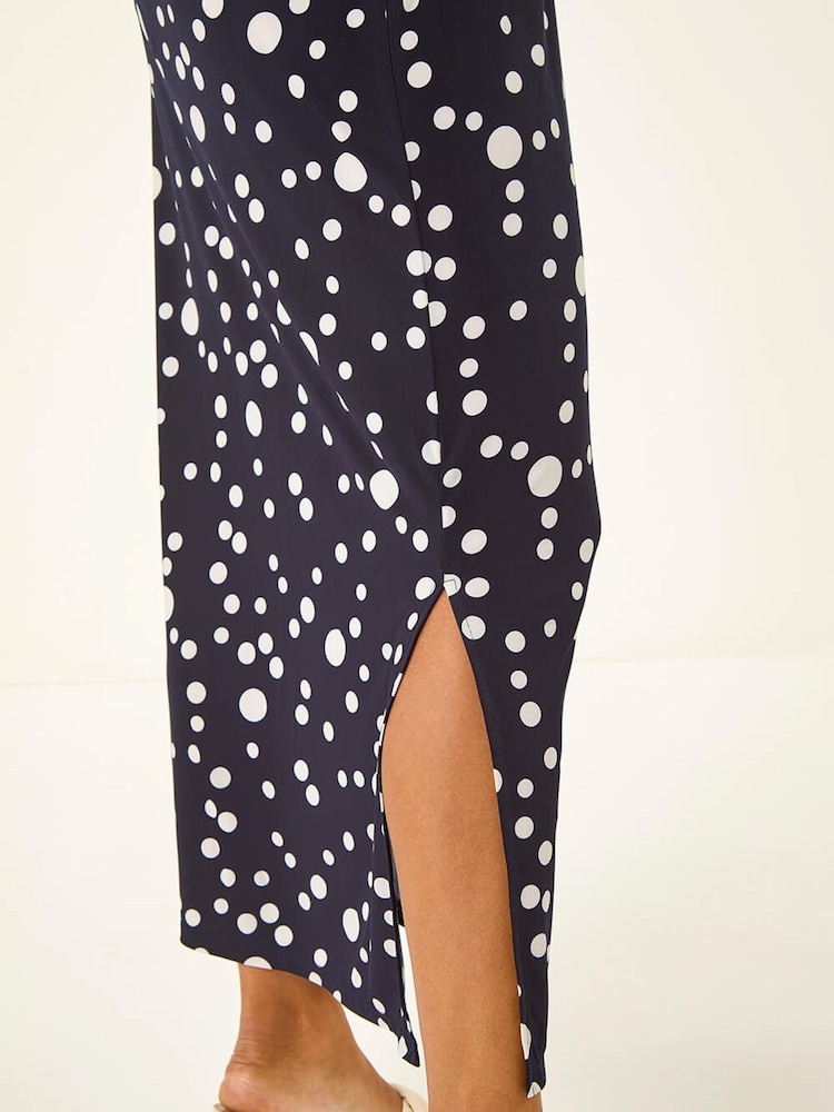 Roman Blue Spot Print Maxi Skirt - Image 6 of 6