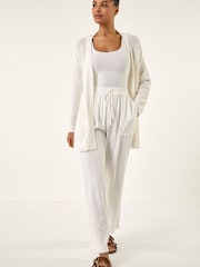 أبيض - سترة كارديغان محبوكة بغرز من Roman - صورة 2 من 5